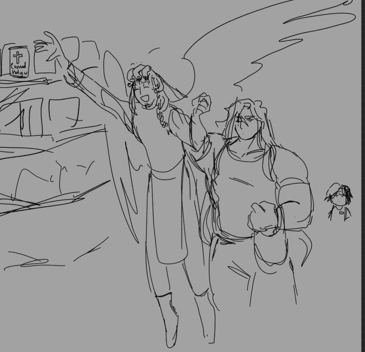 Coilmart AU feat. Cham's aasimar Freyan (Oberon, 6': hi there my fellow strapping aasimar could you please reach the item on the top shelf for me ty) (by Cham-- https://twitter.com/ommynous)